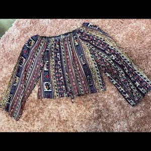 Off-Shoulder Crop Blouse